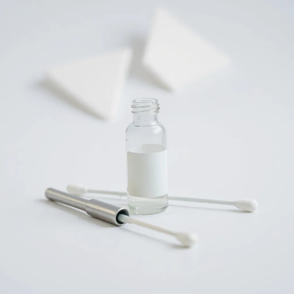 Minimal lab bench with a vial and pipette setup for MT-2 peptide supplement discussion